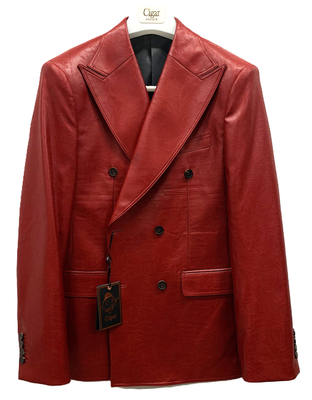Cigar Jacket Set ST-7021 RUBY – Double Breasted Leather Suit