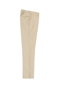 Tan Flat Front Wool Dress Pant 2560 by Tiglio Luxe TIG1004