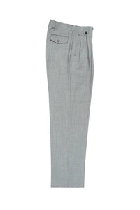 Light Gray Bridseye Wide Leg Wool Dress Pant 2586/2576 by Tiglio Luxe TIG1018