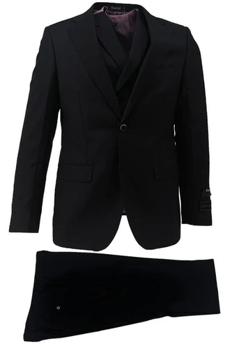 Porto Slim Fit, Pure Wool Suit & Vest by Tiglio Luxe TIG1001