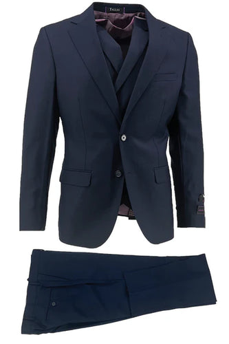 Porto Slim Fit, Pure Wool Suit & Vest by Tiglio Luxe TS4066/2