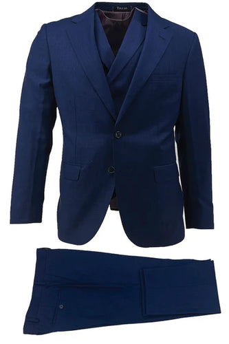 Porto Slim Fit, Pure Wool Suit & Vest by Tiglio Luxe TIG1036