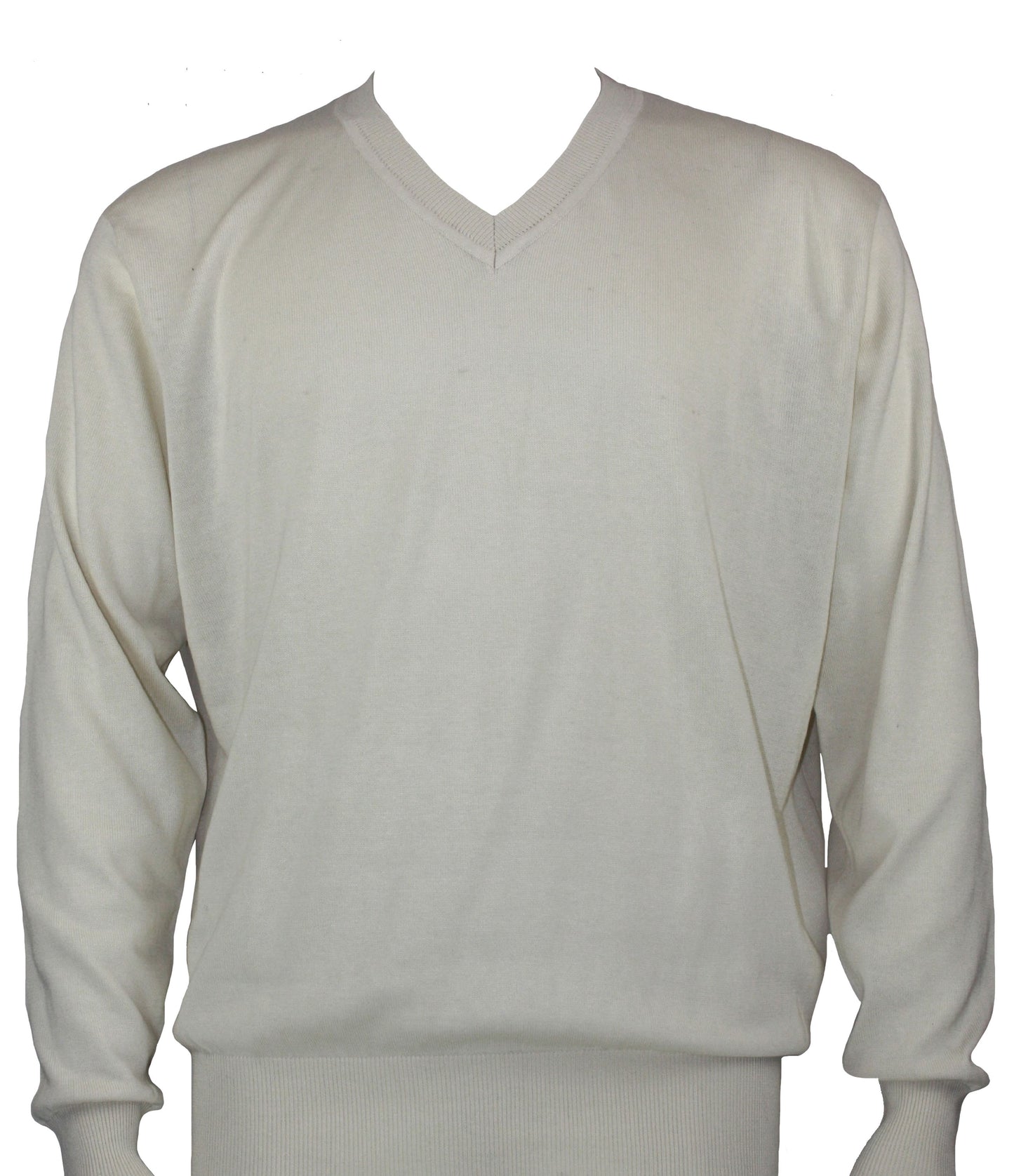 Bassiri Long Sleeve V‑Neck Sweater Style 627 Ivory