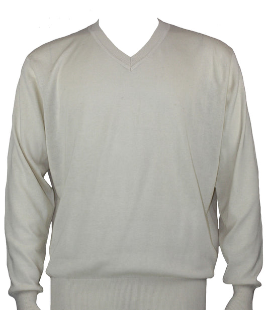 Bassiri Long Sleeve V‑Neck Sweater Style 627 Ivory