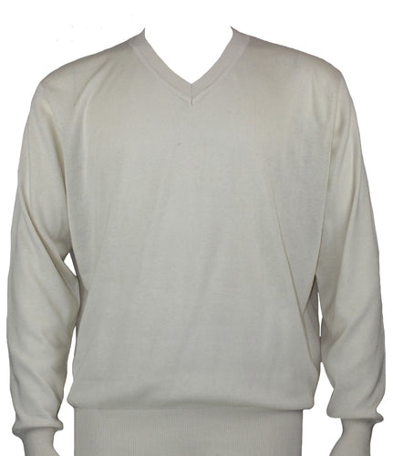 Bassiri Long Sleeve V‑Neck Sweater Style 627 Ivory