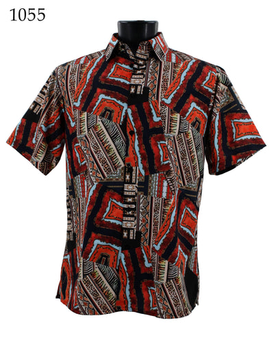 Bassiri Short Sleeve Button Down Casual Printed Shirts 1055