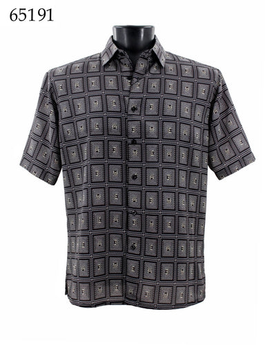 Bassiri Short Sleeve Button Down Casual Printed Shirts 65191