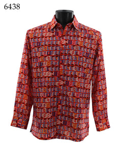 Bassiri Long Sleeve Button Down Casual Printed Shirts 6438