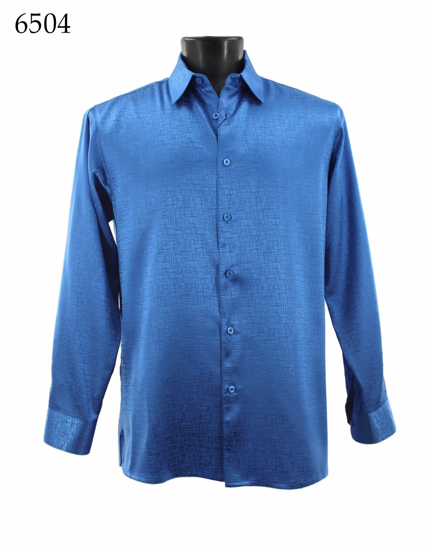 Bassiri Tone-on-Tone Long Sleeve Button Down Casual Printed Shirt 6504