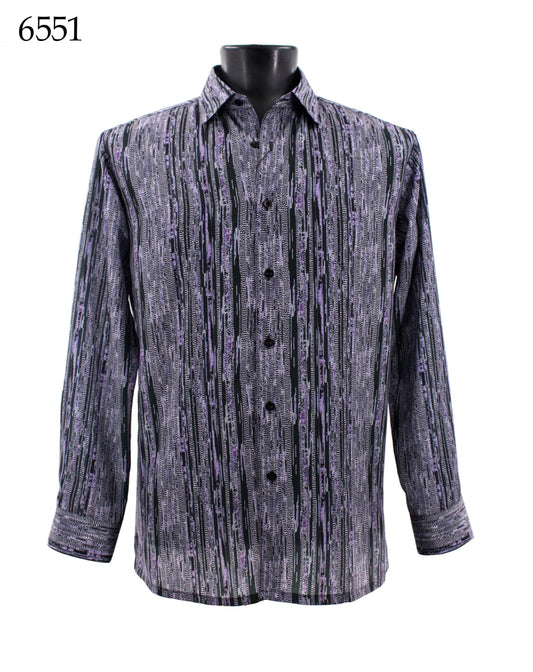 Bassiri Long Sleeve Button Down Casual Printed Shirts 6551