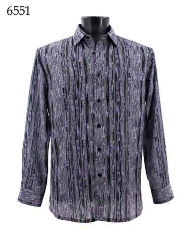 Bassiri Long Sleeve Button Down Casual Printed Shirts 6551