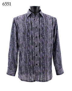 Bassiri Long Sleeve Button Down Casual Printed Shirts 6551