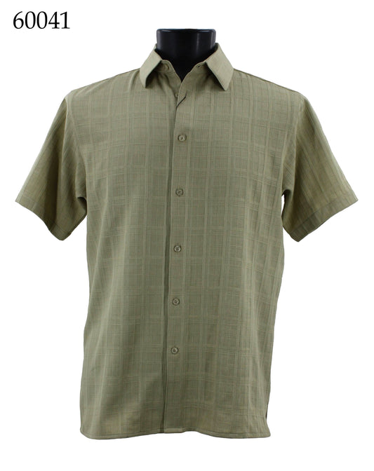 Bassiri Tone-on-Tone Short Sleeve Shirts 60041