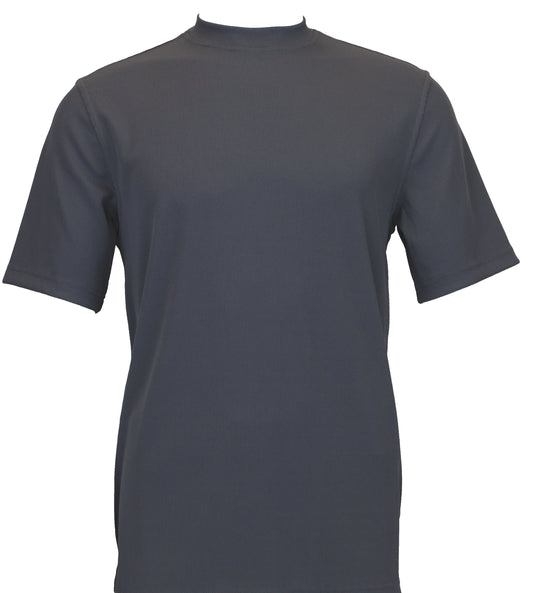 Bassiri Short Sleeve Mock Neck T-Shirt Style #218 Charcoal