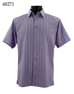 Bassiri Tone-on-Tone Short Sleeve Shirts 48271