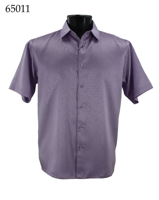 Bassiri Tone-on-Tone Short Sleeve Shirts 65011
