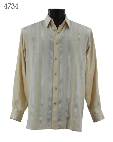 Bassiri Long Sleeve Button Down Casual Printed Shirts 4734