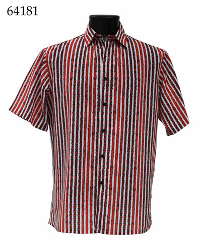 Bassiri Short Sleeve Button Down Casual Printed Shirts 64181