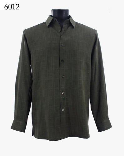Bassiri Tone-on-Tone Long Sleeve Button Down Casual Printed Shirt 6012