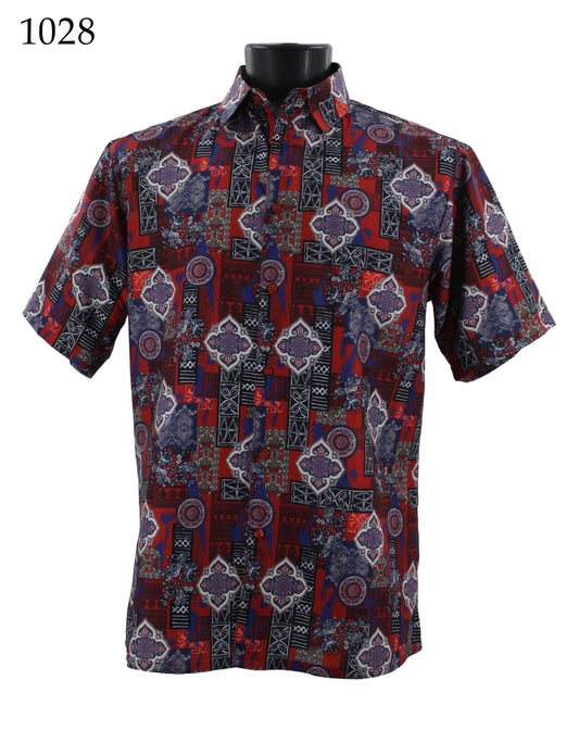 Bassiri Short Sleeve Button Down Casual Printed Shirts 1028