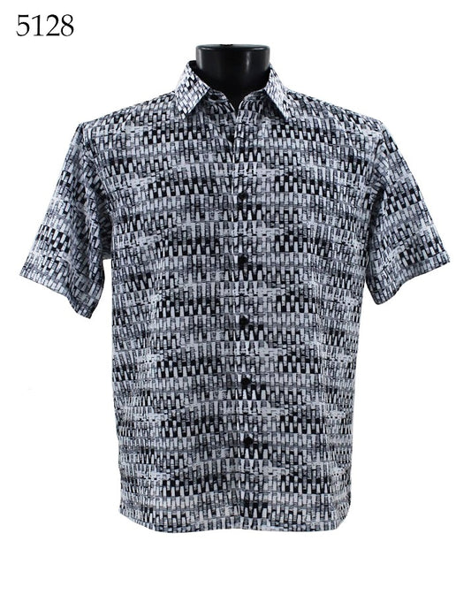 Bassiri Short Sleeve Button Down Casual Printed Shirts 5128