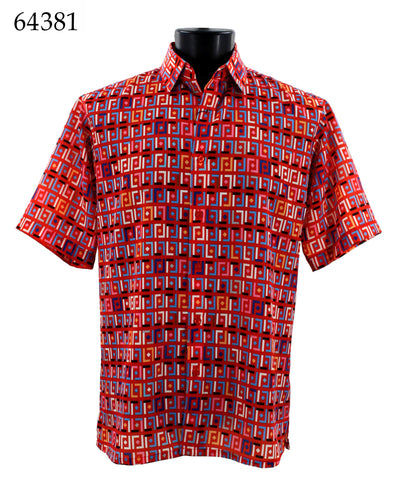 Bassiri Short Sleeve Button Down Casual Printed Shirts 64381