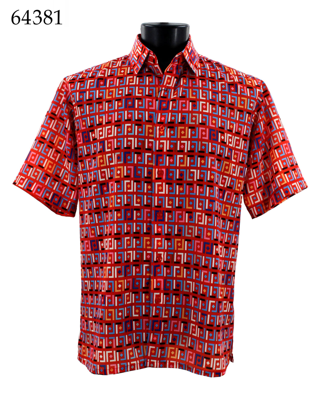 Bassiri Short Sleeve Button Down Casual Printed Shirts 64381