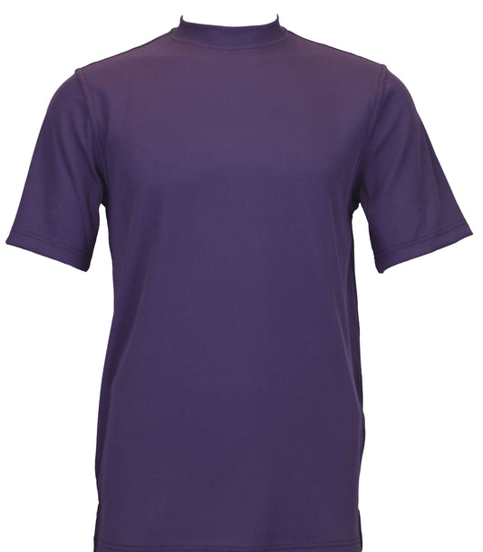 Bassiri Short Sleeve Mock Neck T-Shirt Style #218 Purple