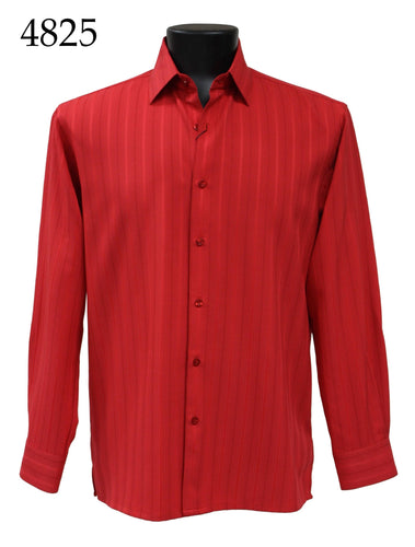 Bassiri Tone-on-Tone Long Sleeve Button Down Casual Printed Shirt 4825