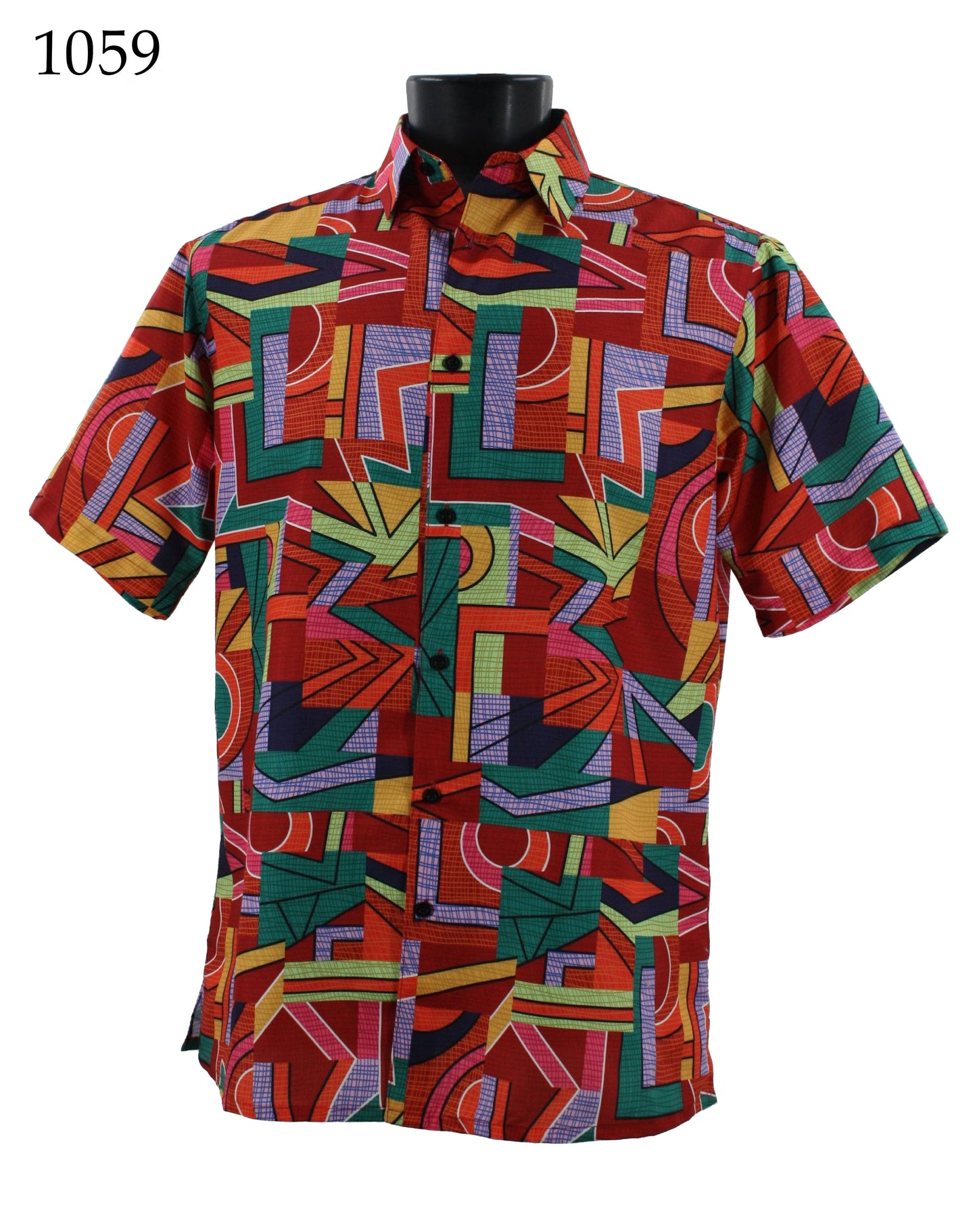 Bassiri Short Sleeve Button Down Casual Printed Shirts 1059