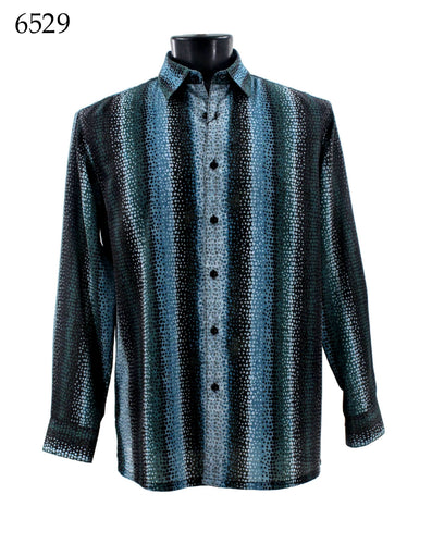 Bassiri Long Sleeve Button Down Casual Printed Shirts 6529