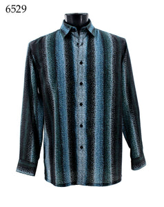 Bassiri Long Sleeve Button Down Casual Printed Shirts 6529