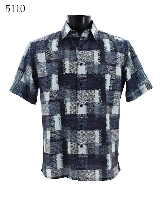 Bassiri Short Sleeve Button Down Casual Printed Shirts 5110
