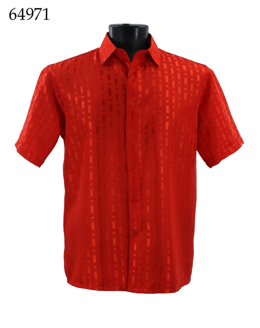 Bassiri Tone-on-Tone Short Sleeve Shirts 64971