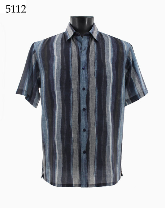 Bassiri Short Sleeve Button Down Casual Printed Shirts 5112