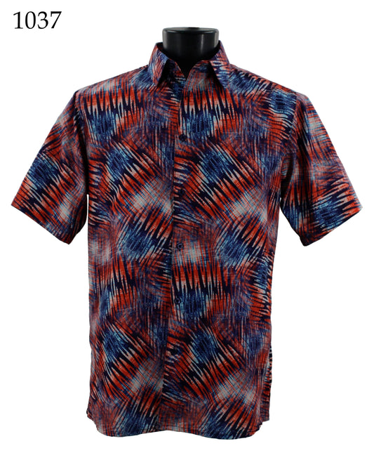 Bassiri Short Sleeve Button Down Casual Printed Shirts 1037