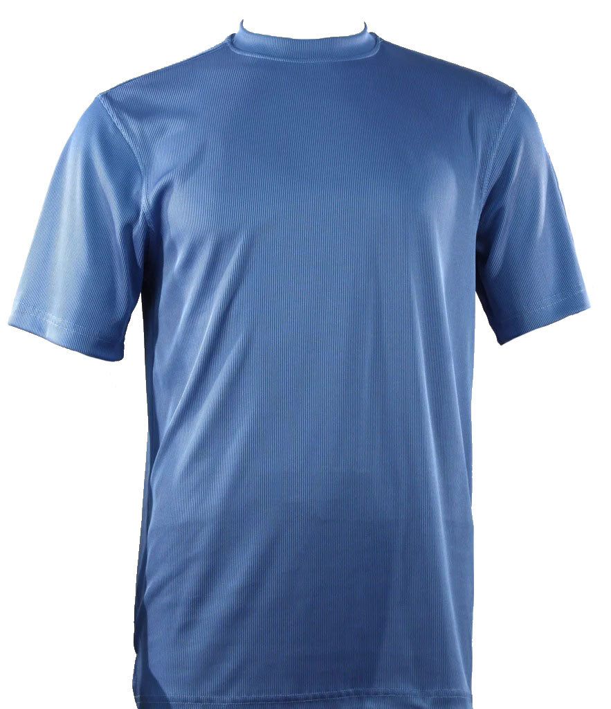 Bassiri Short Sleeve Mock Neck T-Shirt Style #218 Blue