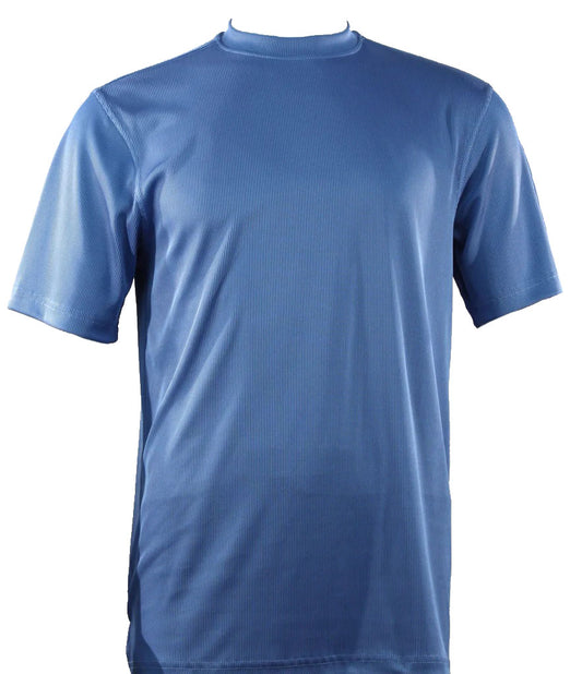 Bassiri Short Sleeve Mock Neck T-Shirt Style #218 Blue