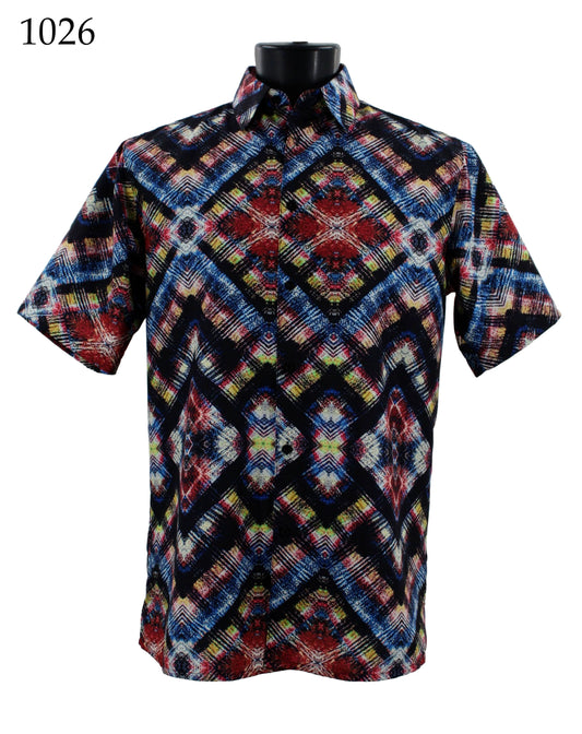 Bassiri Short Sleeve Button Down Casual Printed Shirts 1026