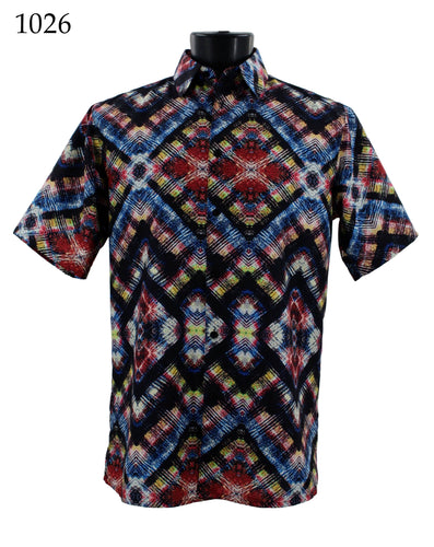 Bassiri Short Sleeve Button Down Casual Printed Shirts 1026