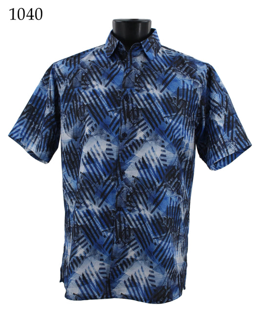 Bassiri Short Sleeve Button Down Casual Printed Shirts 1040