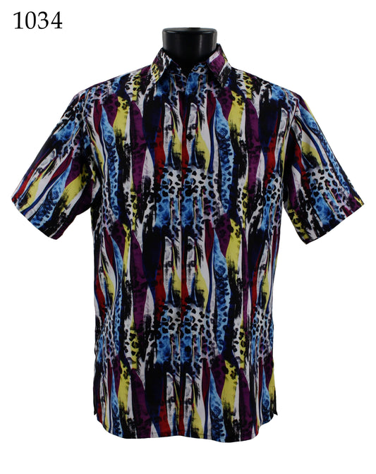 Bassiri Short Sleeve Button Down Casual Printed Shirts 1034