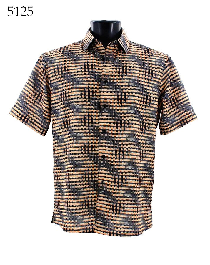 Bassiri Short Sleeve Button Down Casual Printed Shirts 5125