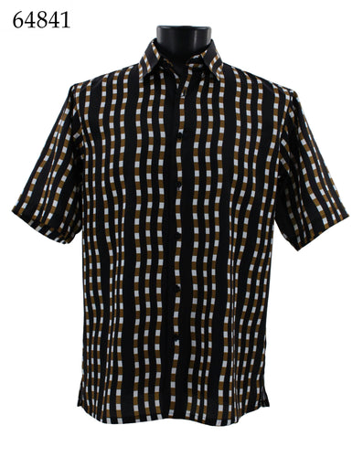 Bassiri Short Sleeve Button Down Casual Printed Shirts 64841