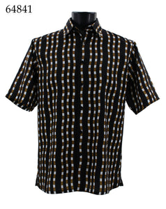 Bassiri Short Sleeve Button Down Casual Printed Shirts 64841