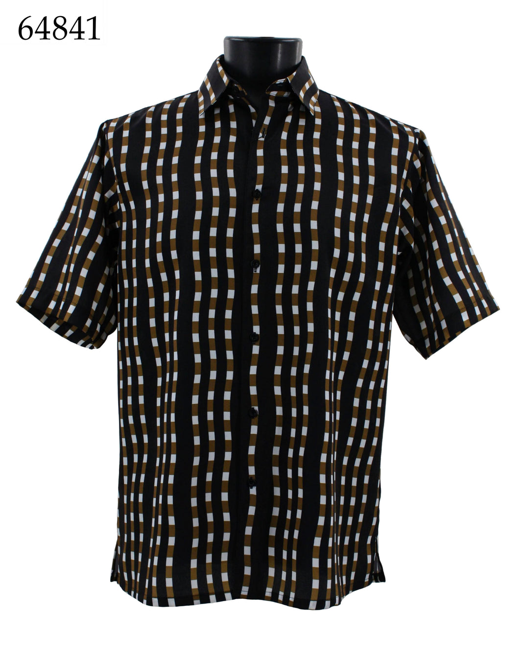 Bassiri Short Sleeve Button Down Casual Printed Shirts 64841
