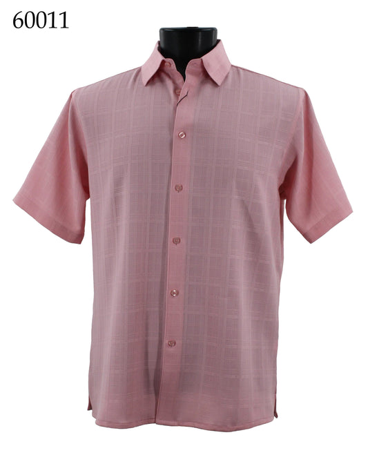 Bassiri Tone-on-Tone Short Sleeve Shirts 60011