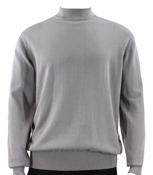 Bassiri Long Sleeve Mock Neck Sweater 630 Silver