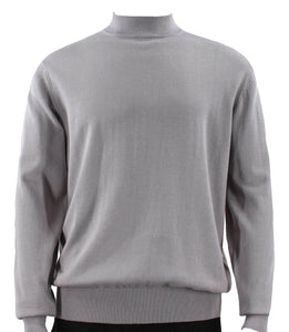 Bassiri Long Sleeve Mock Neck Sweater 630 Silver