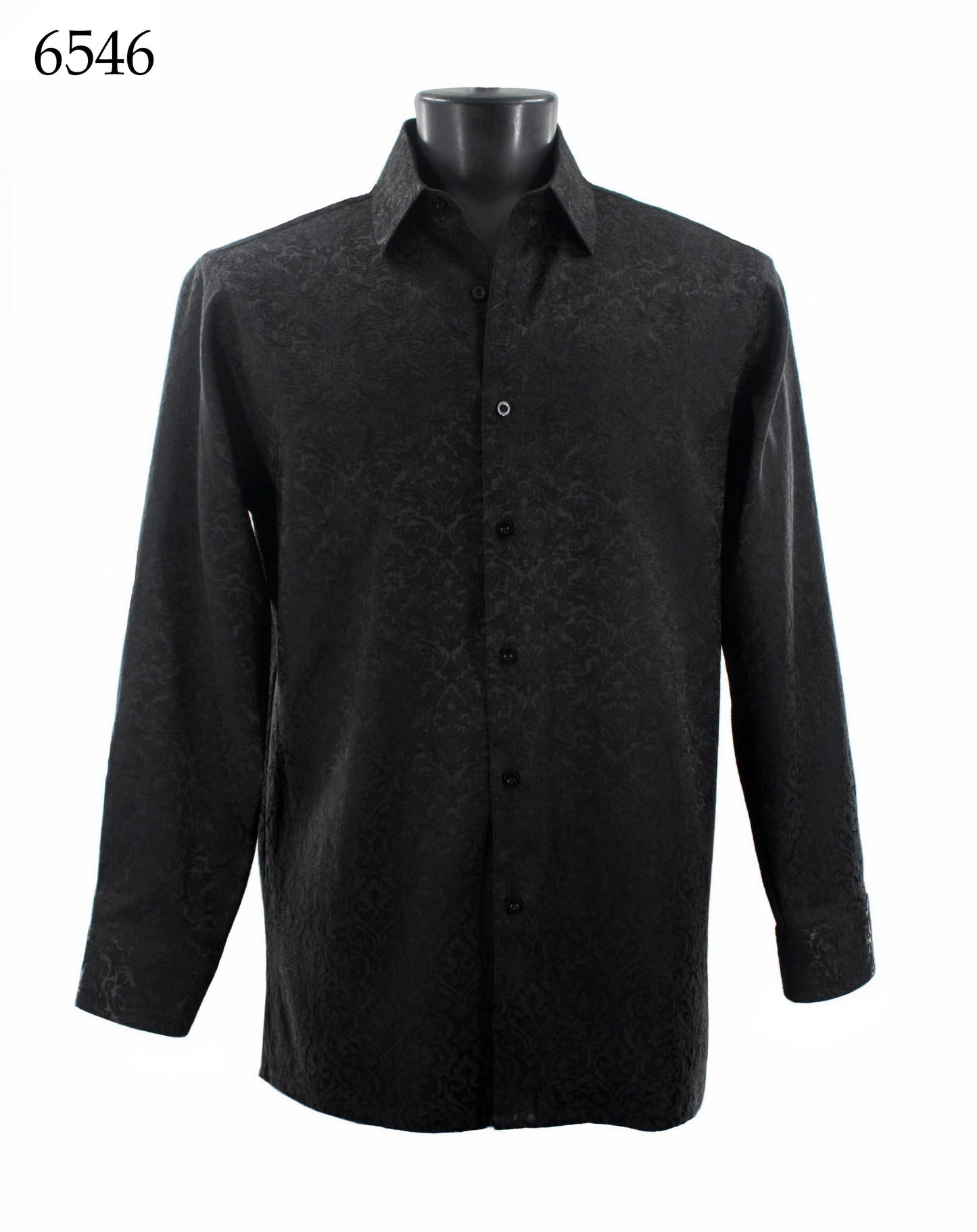 Bassiri Tone-on-Tone Long Sleeve Button Down Casual Printed Shirt 6546